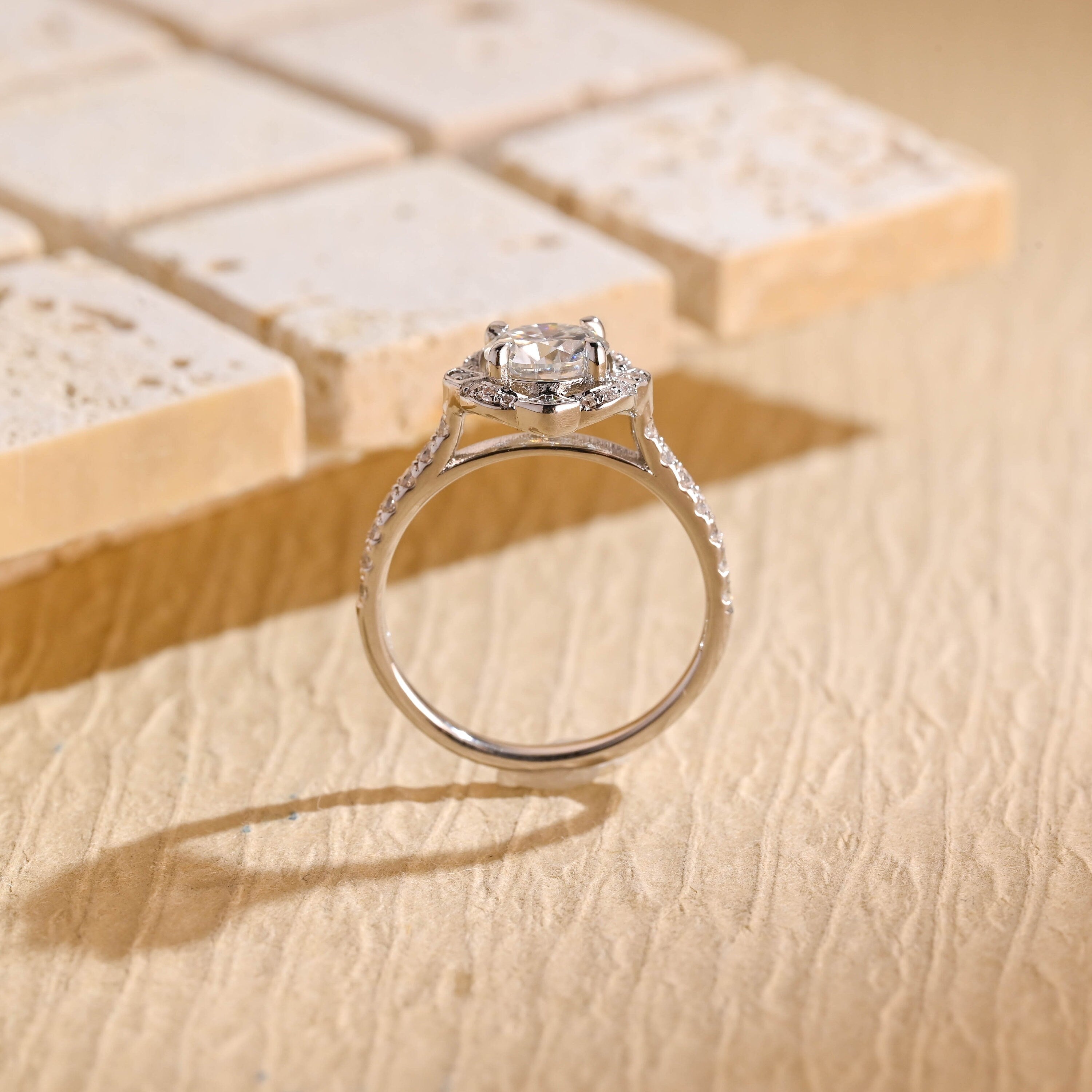 Halo Moissanite Ring