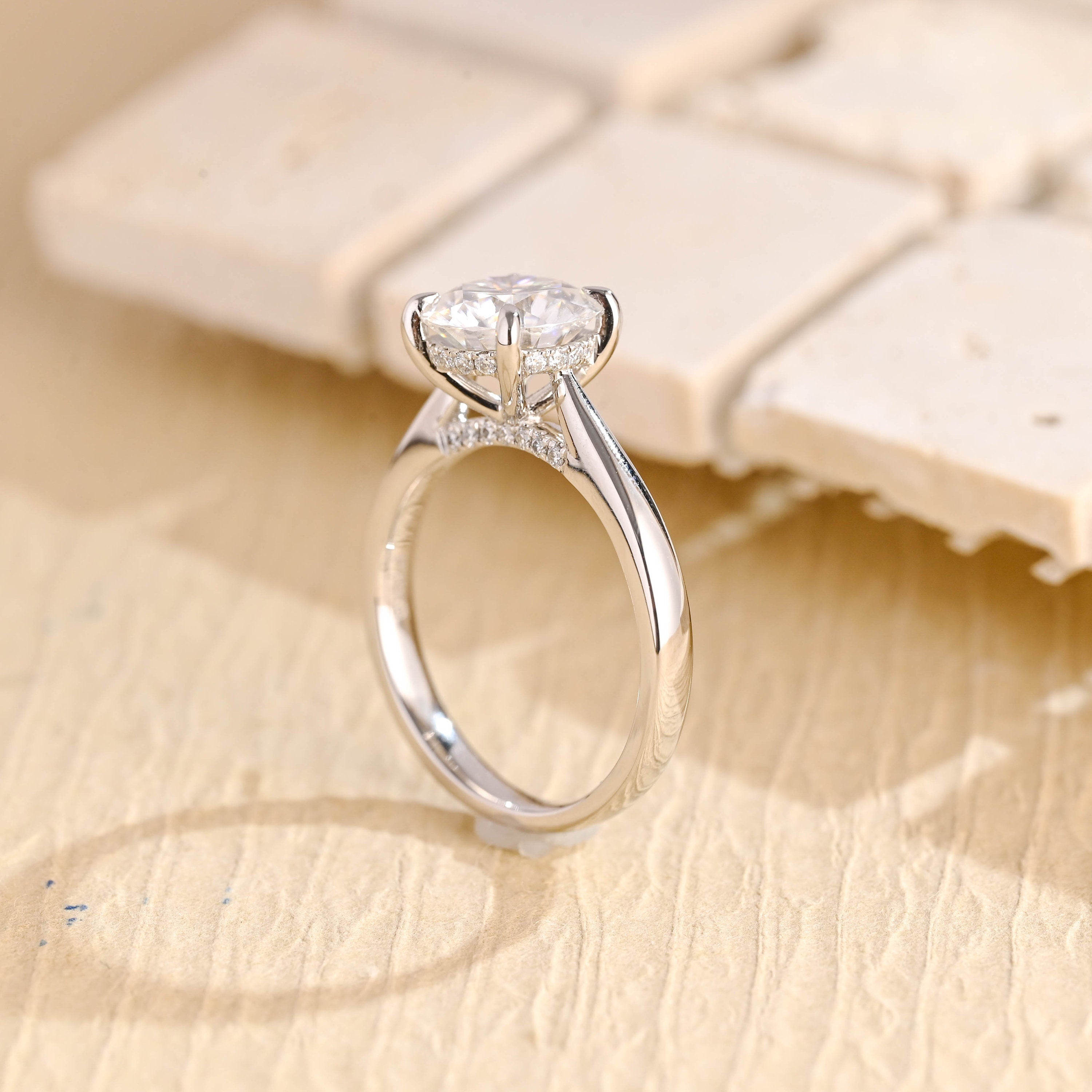 Round Cut Moissanite Ring