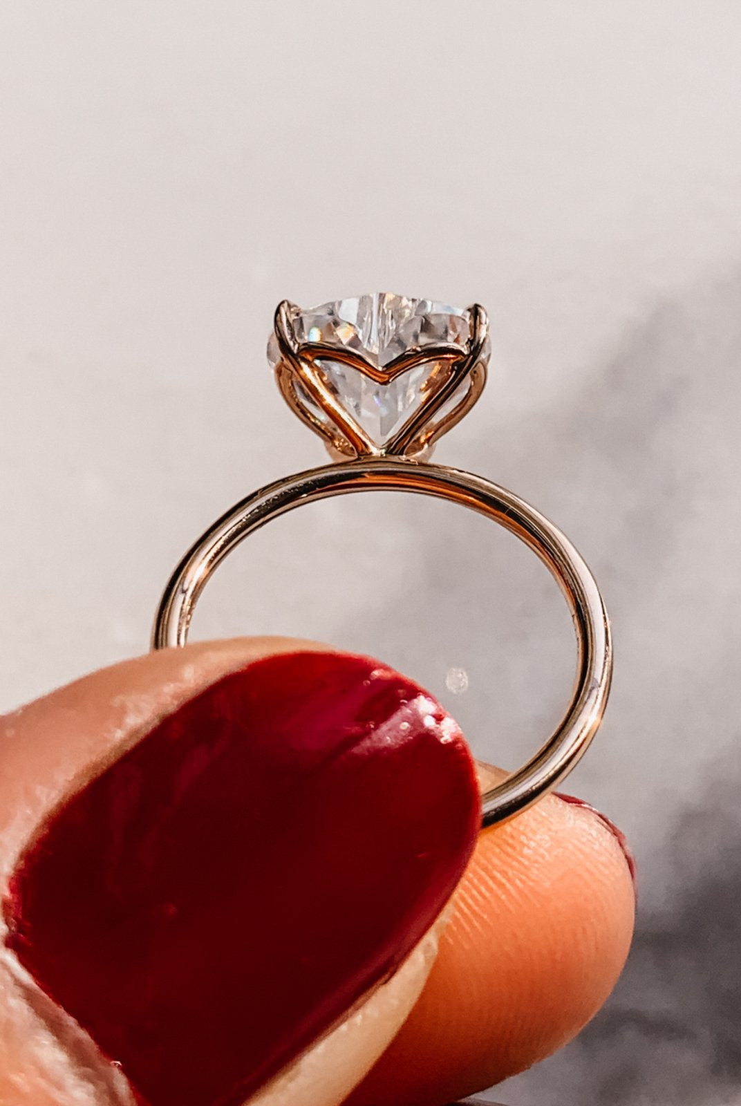 Heart Cut Solitaire Ring