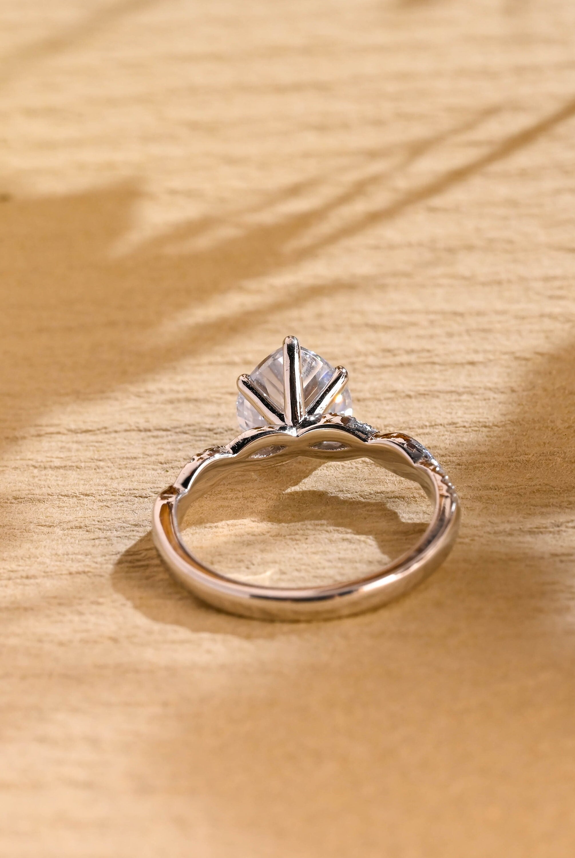 Twisted Pave Moissanite Ring