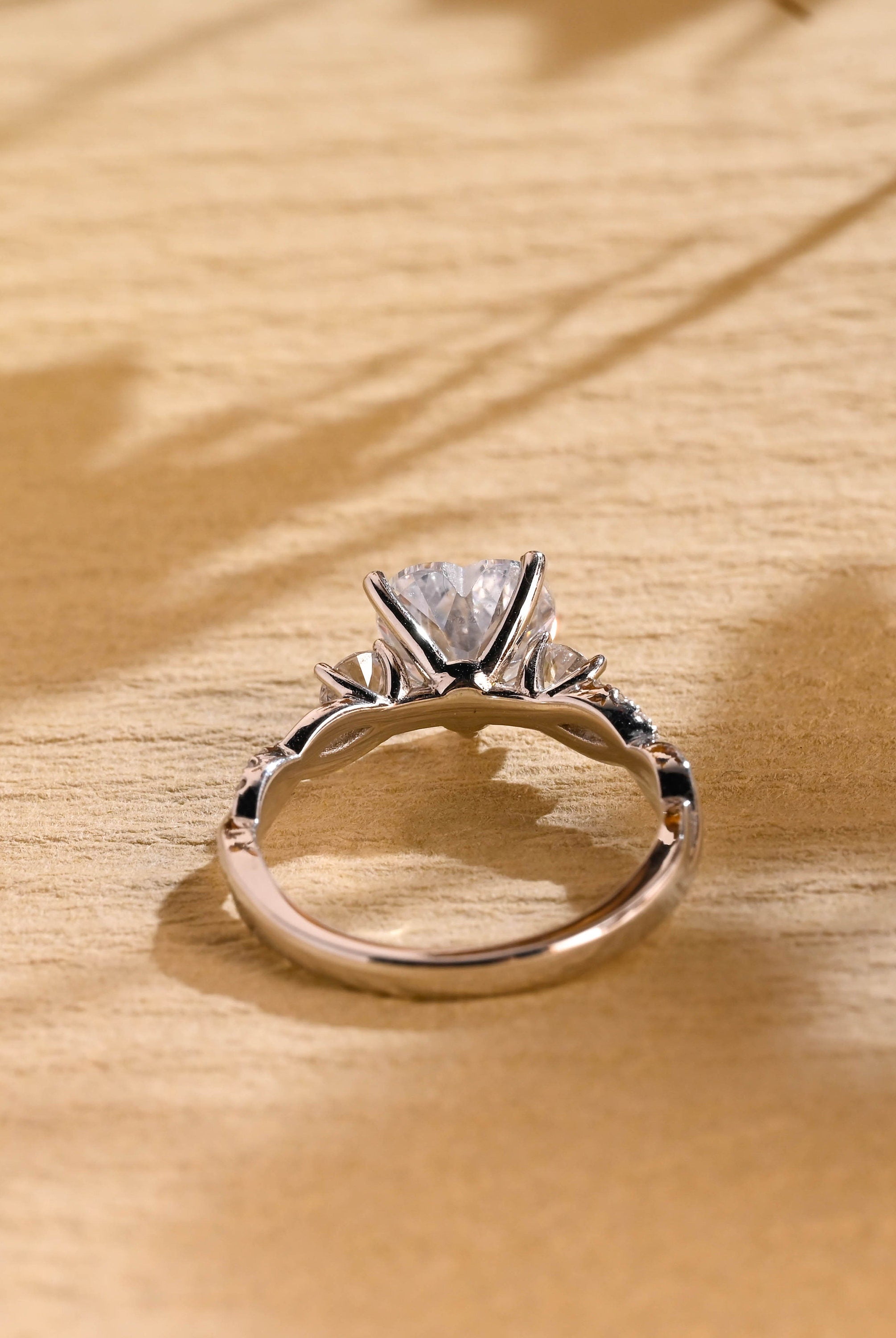Twisted Pave Moissanite Ring