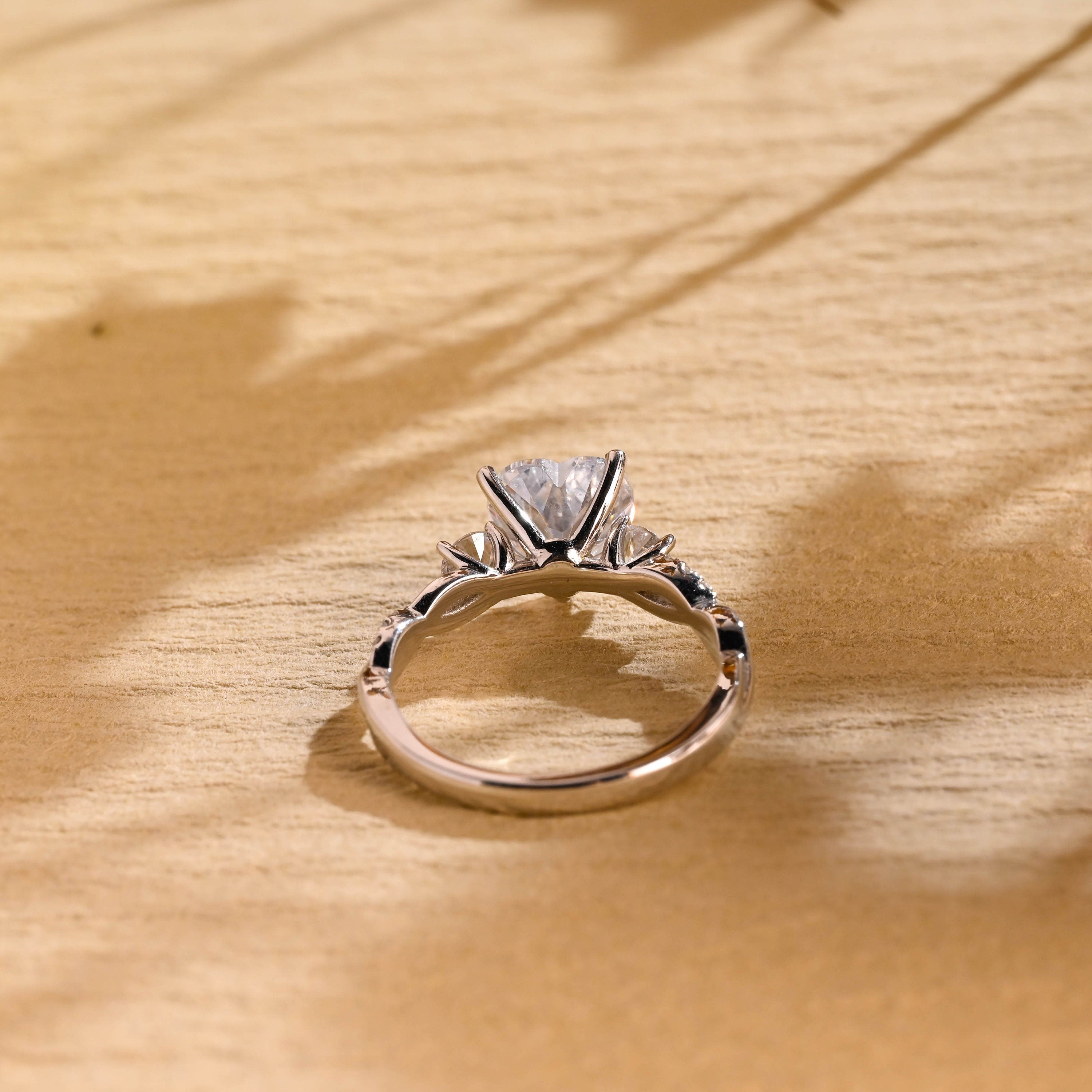 Twisted Pave Moissanite Ring