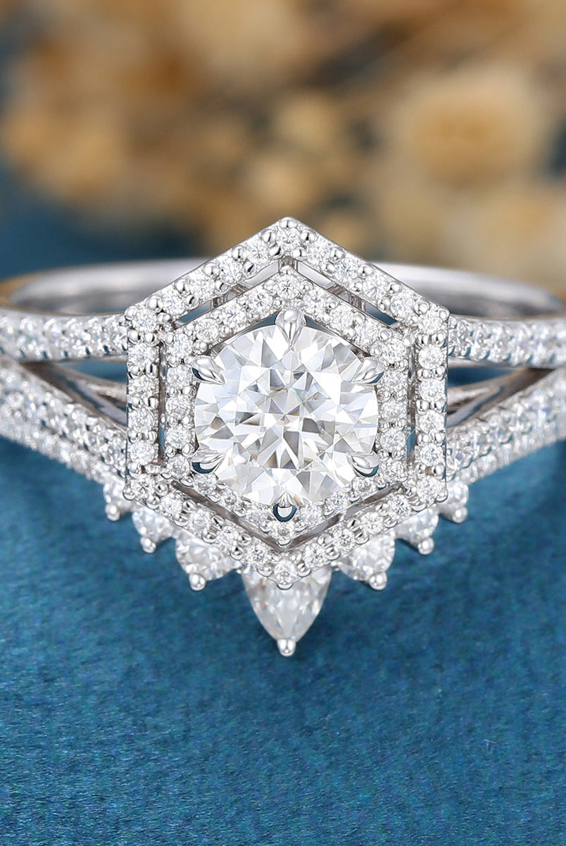 round-shaped-moissanite-double-halo-bridal-set