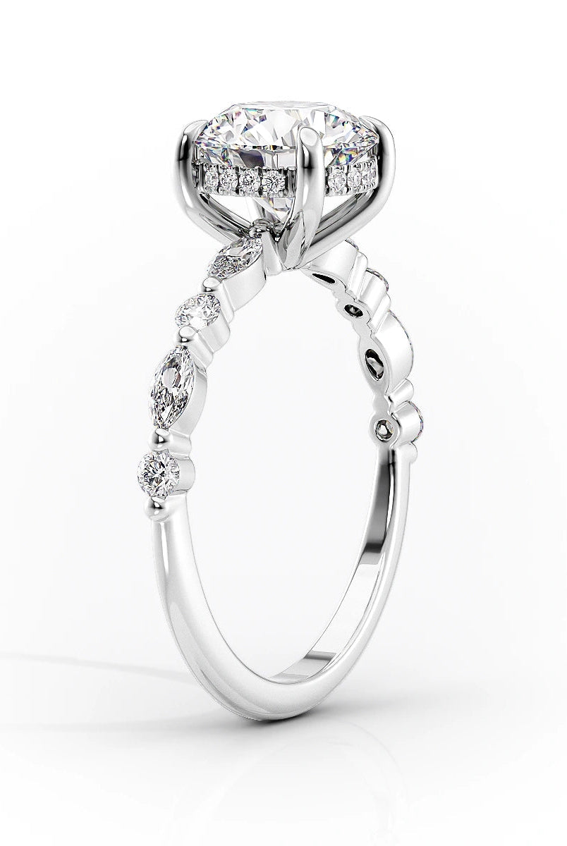 Radiant Cut Moissanite Engagement Ring