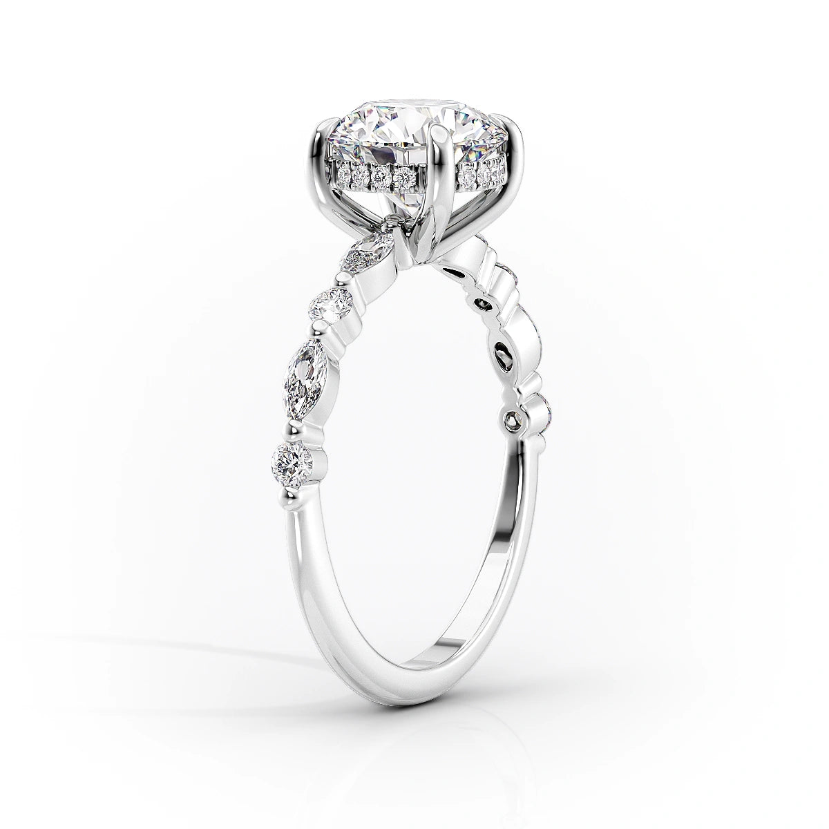 Radiant Cut Moissanite Engagement Ring