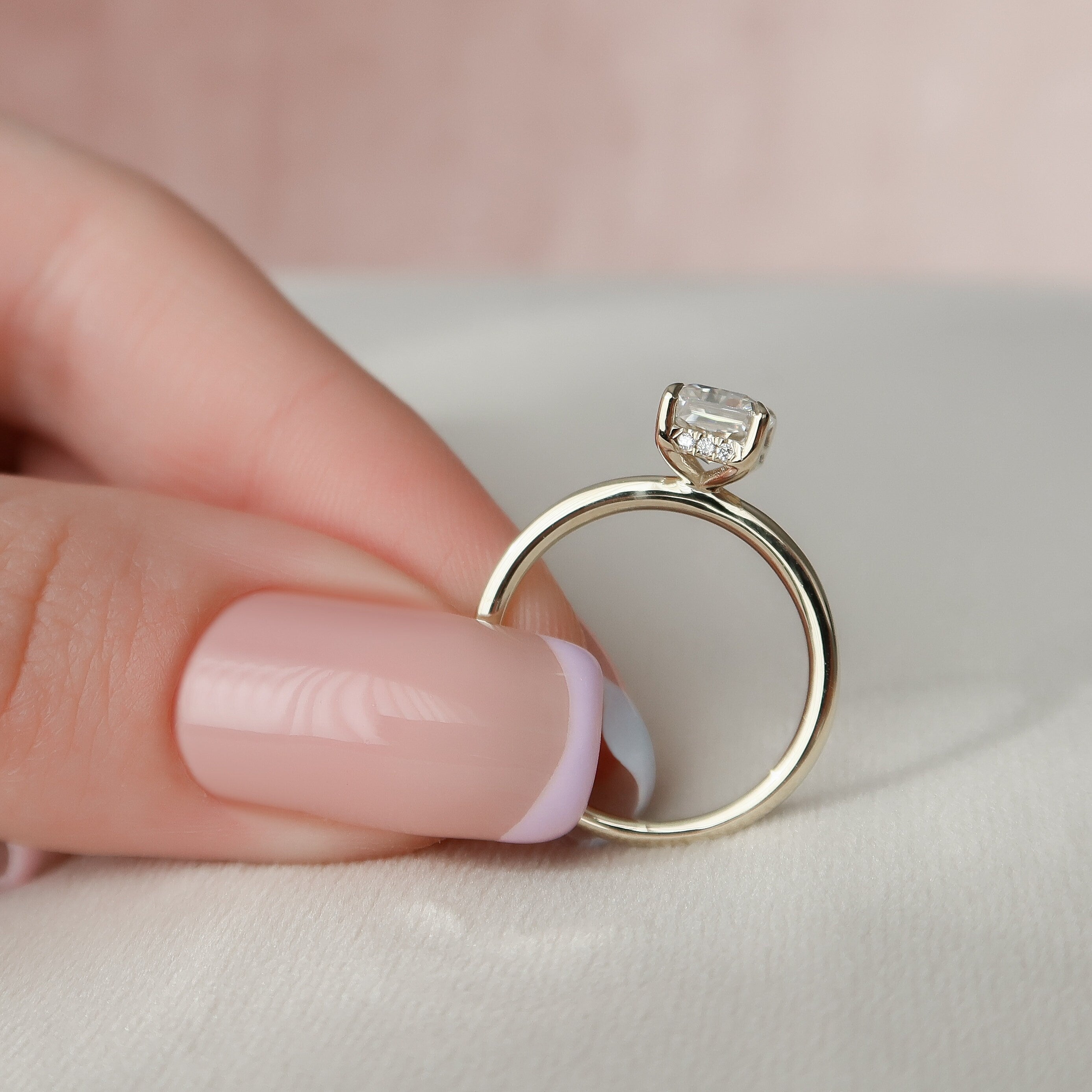 Radiant Solitaire Moissanite Ring