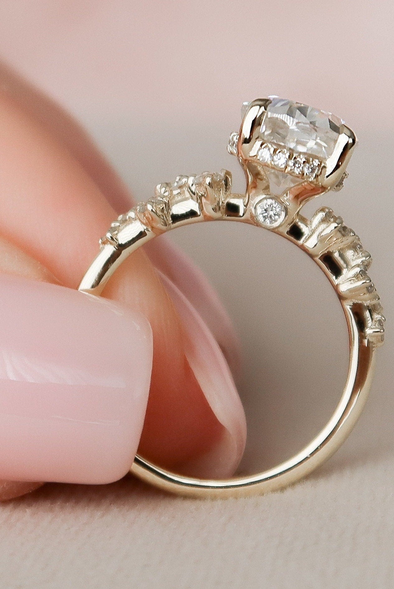 Halo Moissanite Ring