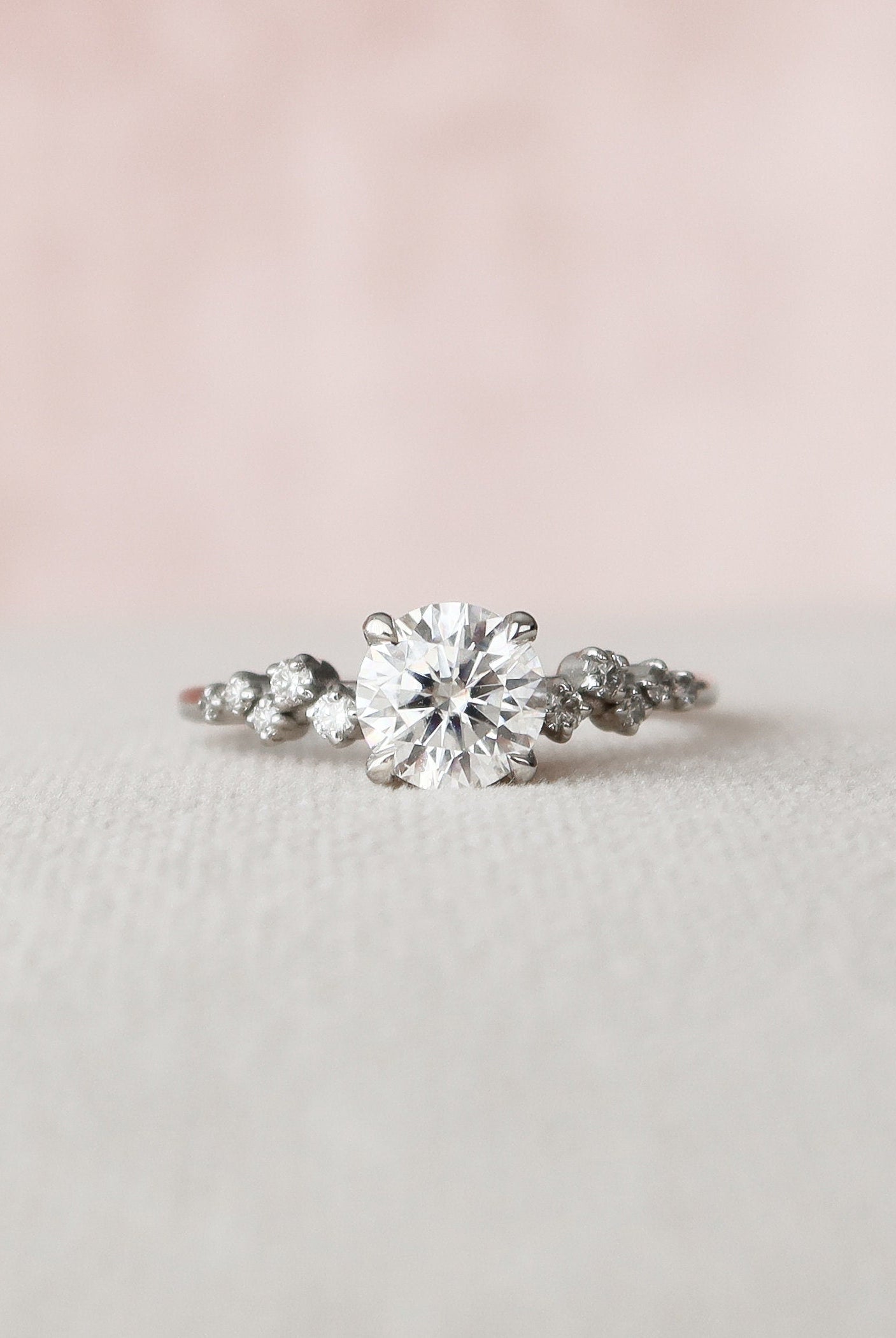 Round Cut Moissanite Ring