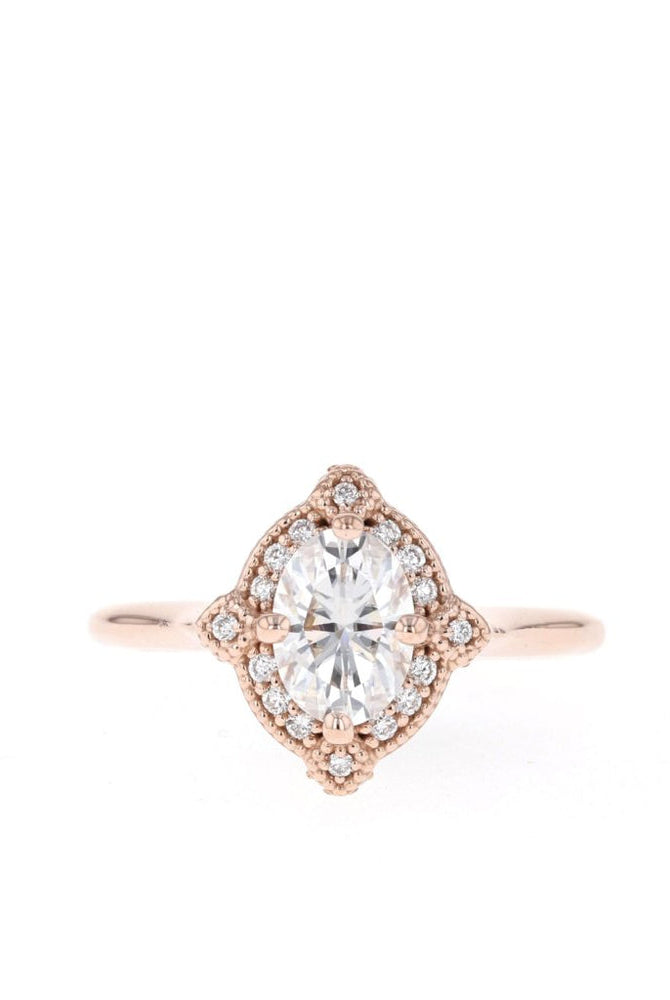 High Sparkle Oval Moissanite Ring