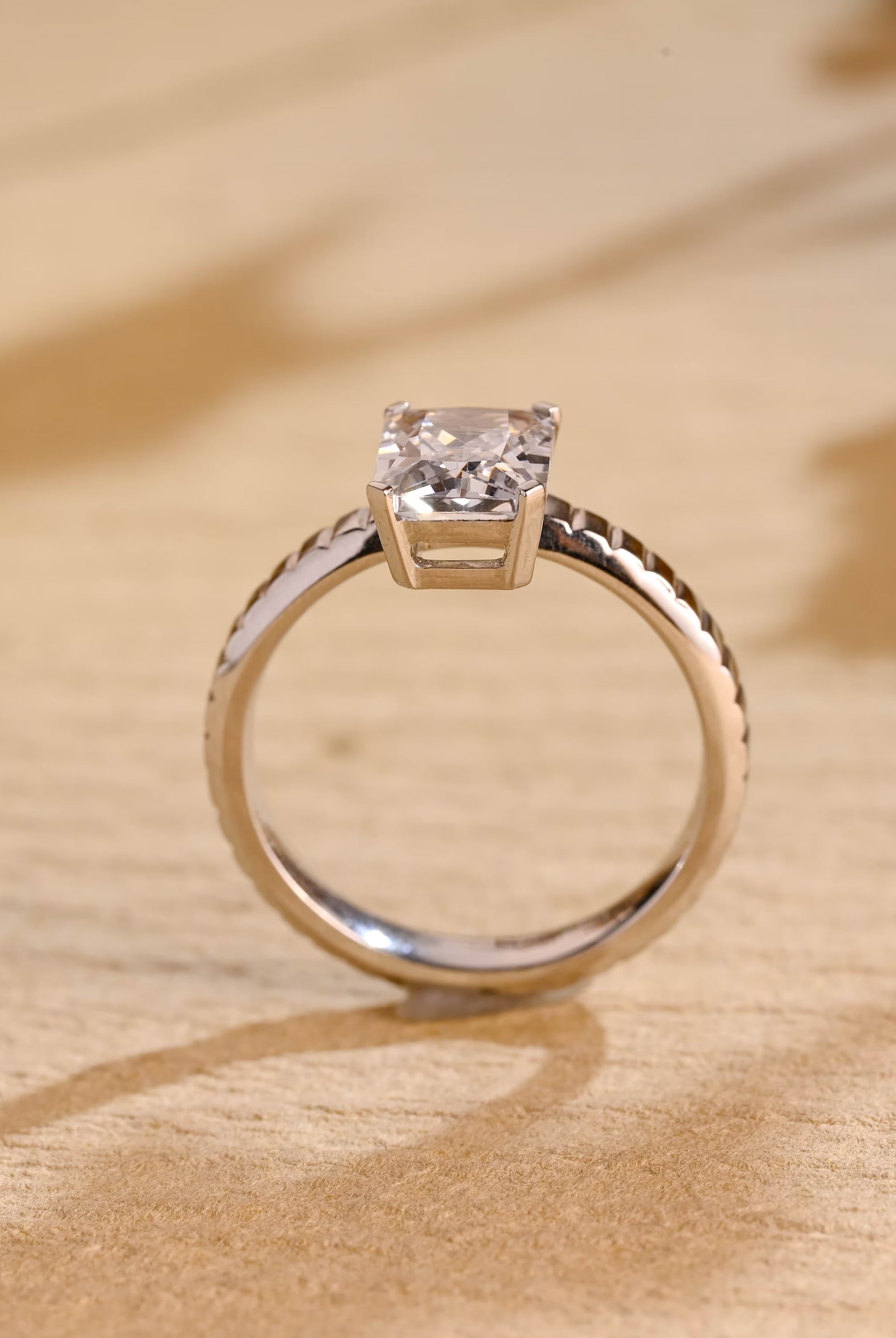 simple elegant moissanite engagement ring gold