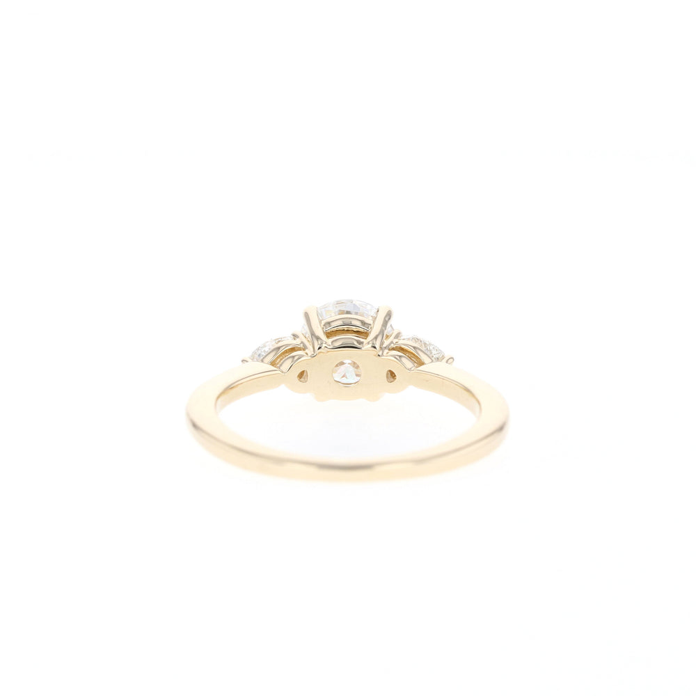 1.05CT Three Stone Round Moissanite Diamond Solitaire Engagement Ring