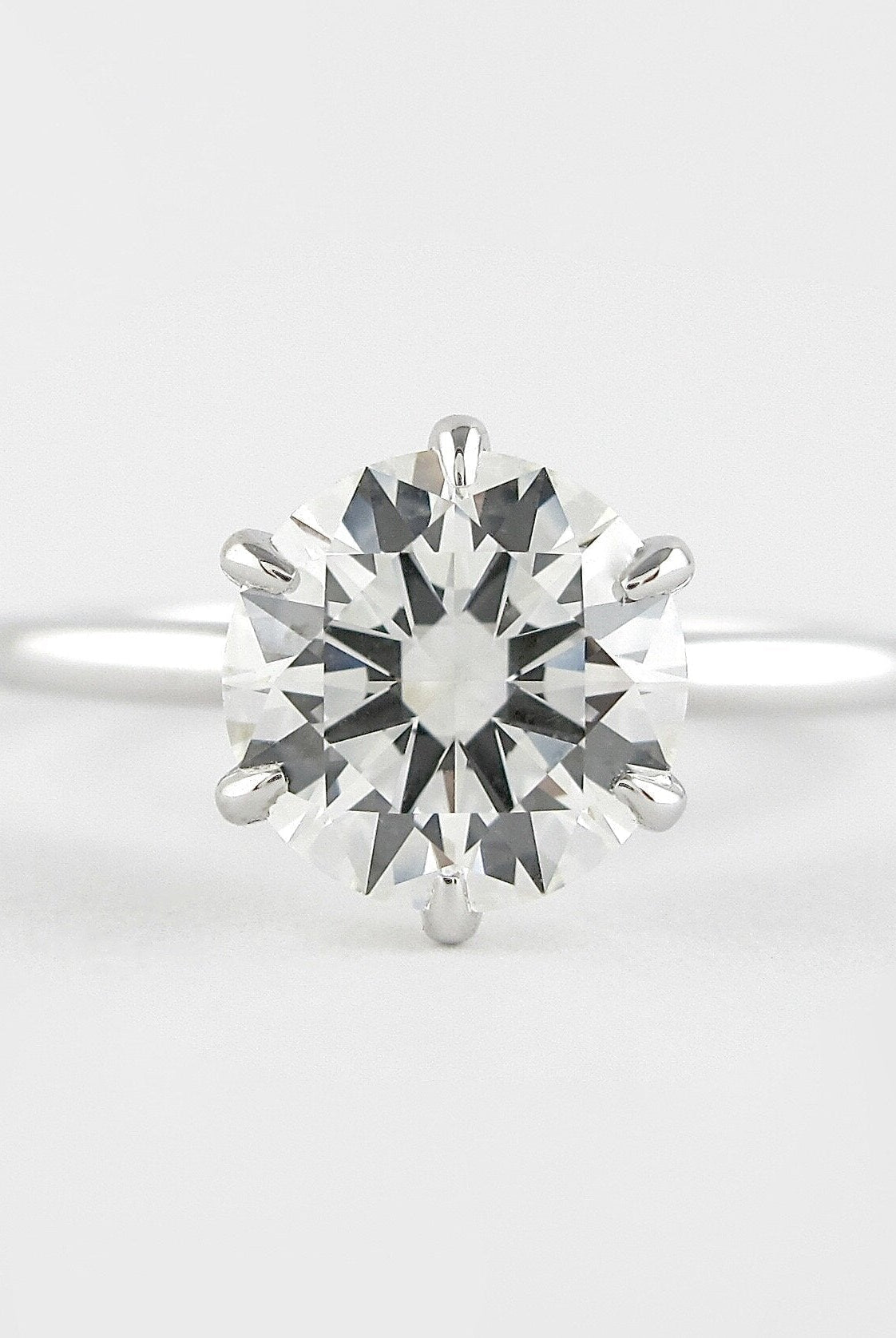 1.0CT Round Six Prong Moissanite Diamond Solitaire Engagement Ring For Women