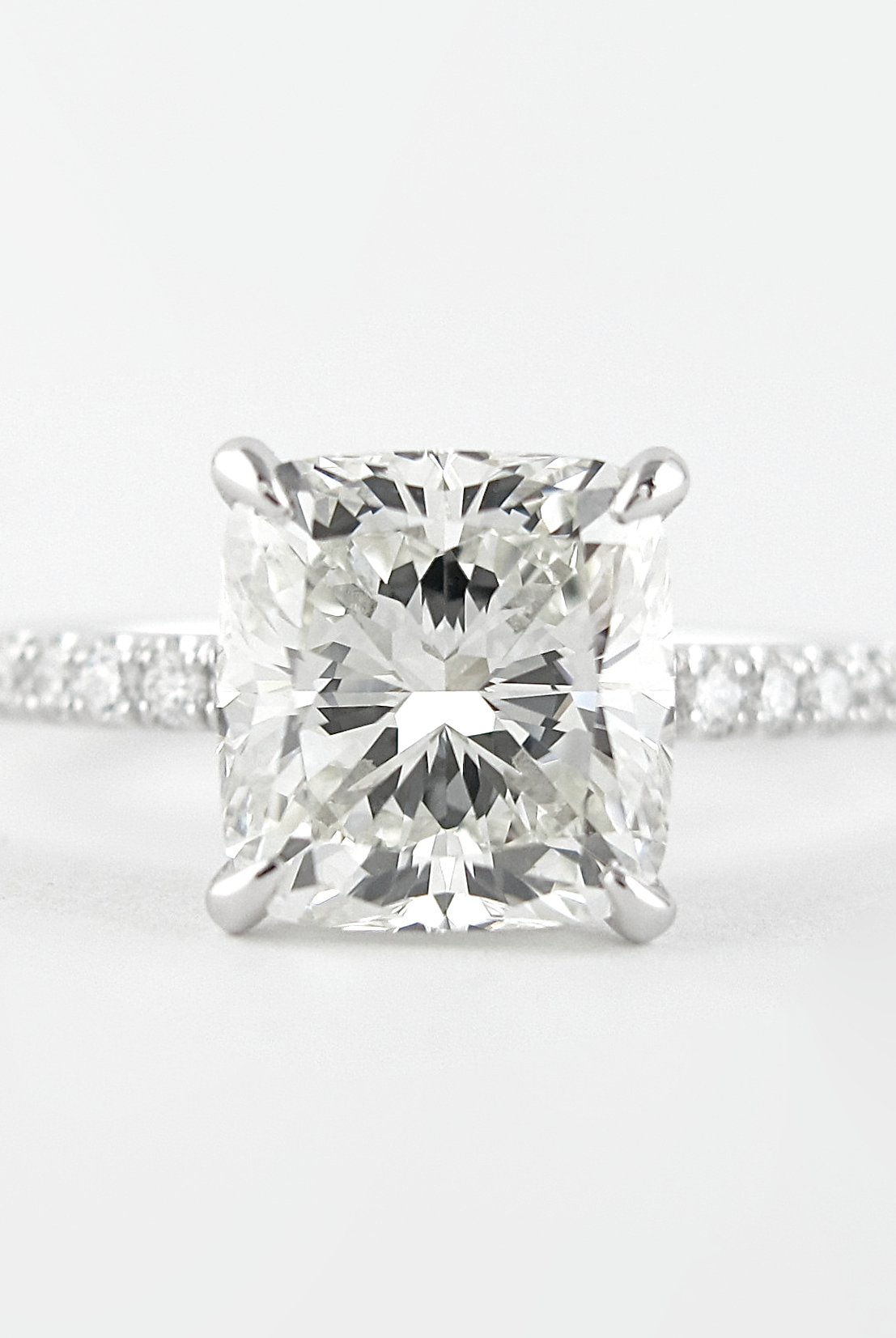 1.80CT Cushion Pave Moissanite Diamond Hidden Halo Engagement Ring