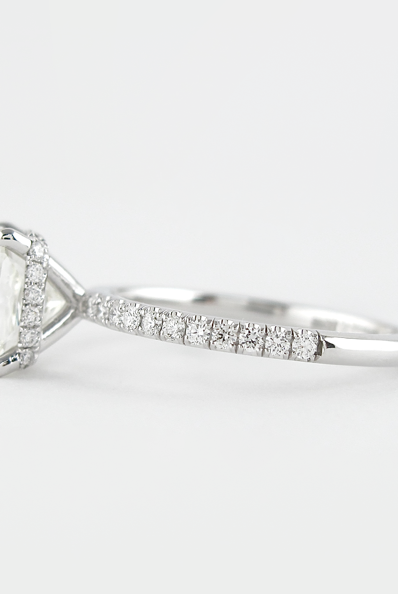 1.80CT Cushion Pave Moissanite Diamond Hidden Halo Engagement Ring