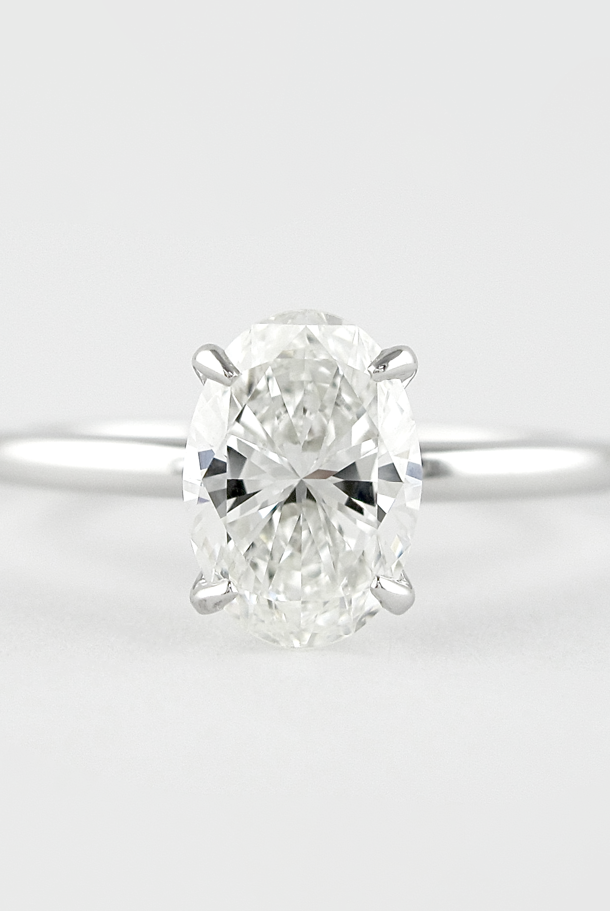 0.84CT Oval Solitaire Moissanite Diamond Four Prong Engagement Ring
