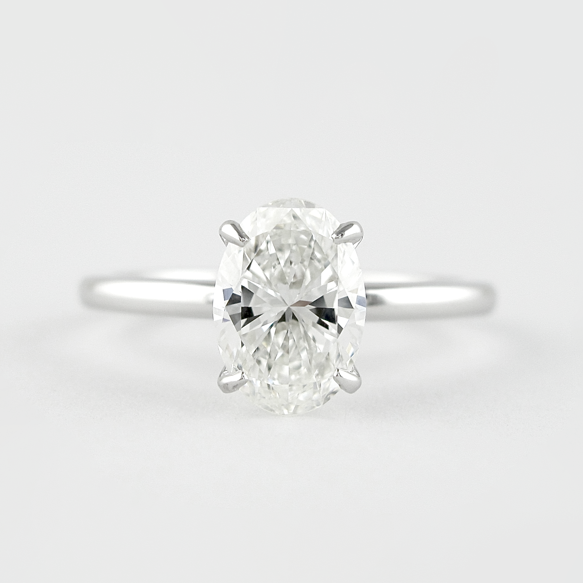 0.84CT Oval Solitaire Moissanite Diamond Four Prong Engagement Ring