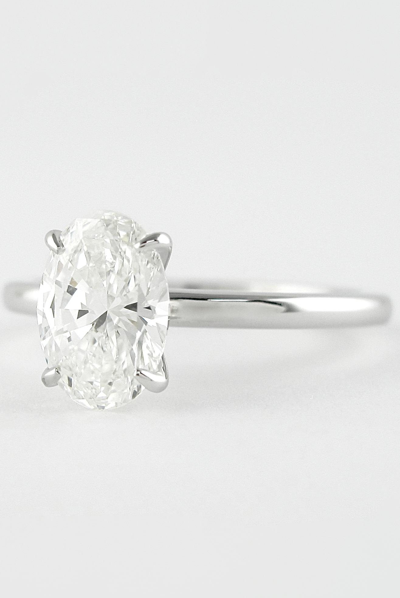 0.84CT Oval Solitaire Moissanite Diamond Four Prong Engagement Ring