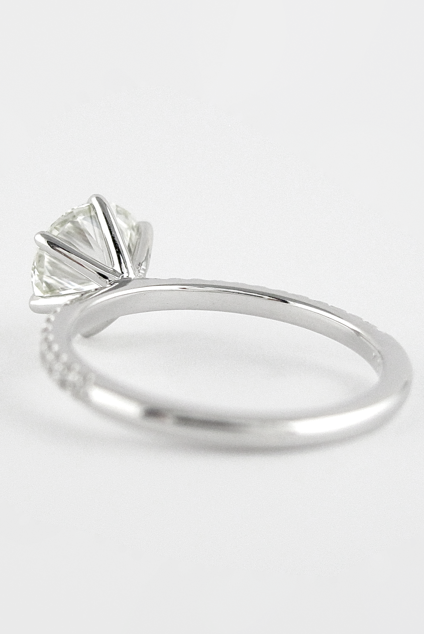 1.20CT Round Six Prong Moissanite Diamond Pave Engagement Ring