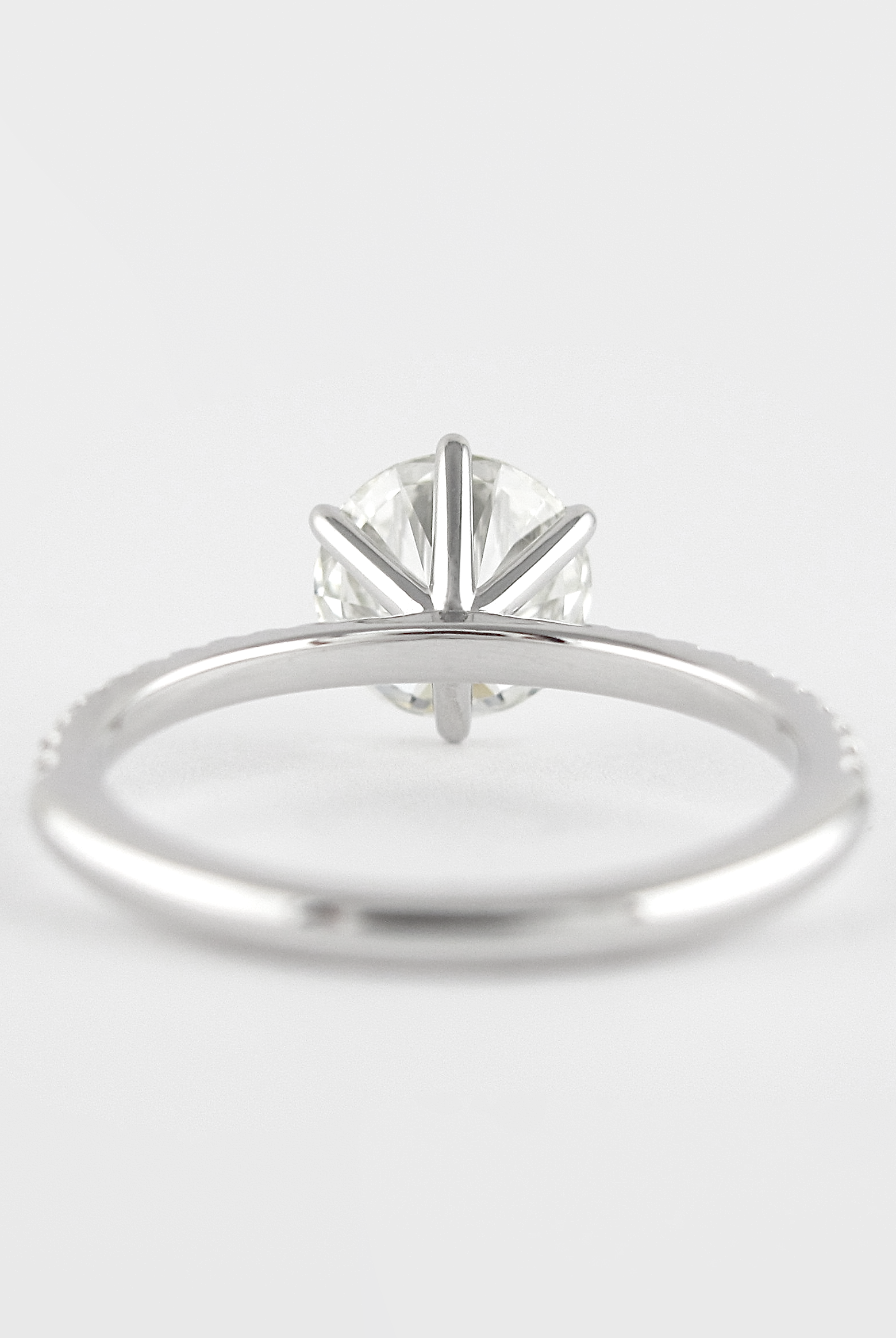 1.20CT Round Six Prong Moissanite Diamond Pave Engagement Ring