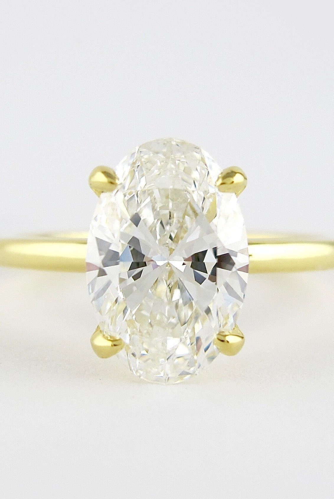 1.33CT Oval Solitaire Moissanite Diamond Four Prong Engagement Ring For Women