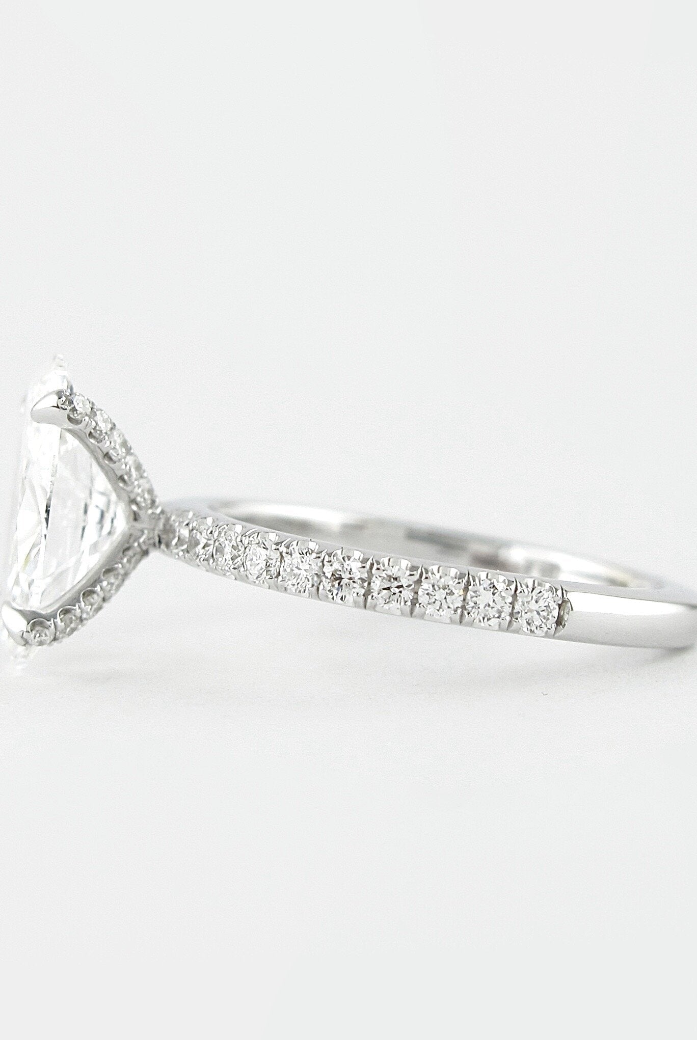 1.33CT Oval Four Prongs Moissanite Diamond Pave Engagement Ring For Women