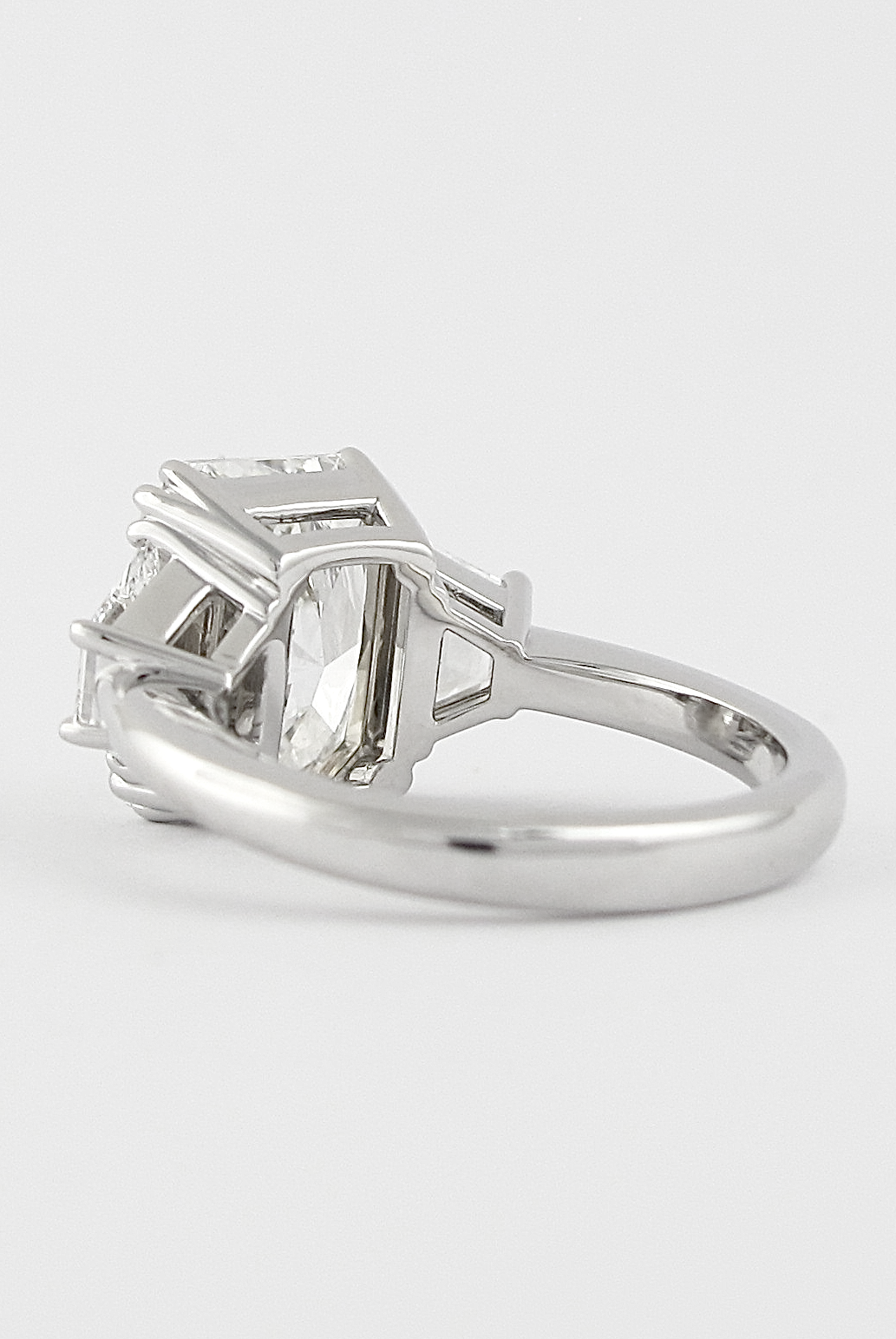 2.50CT Radiant Three Stone Moissanite Diamond Double Claw Prong Engagement Ring