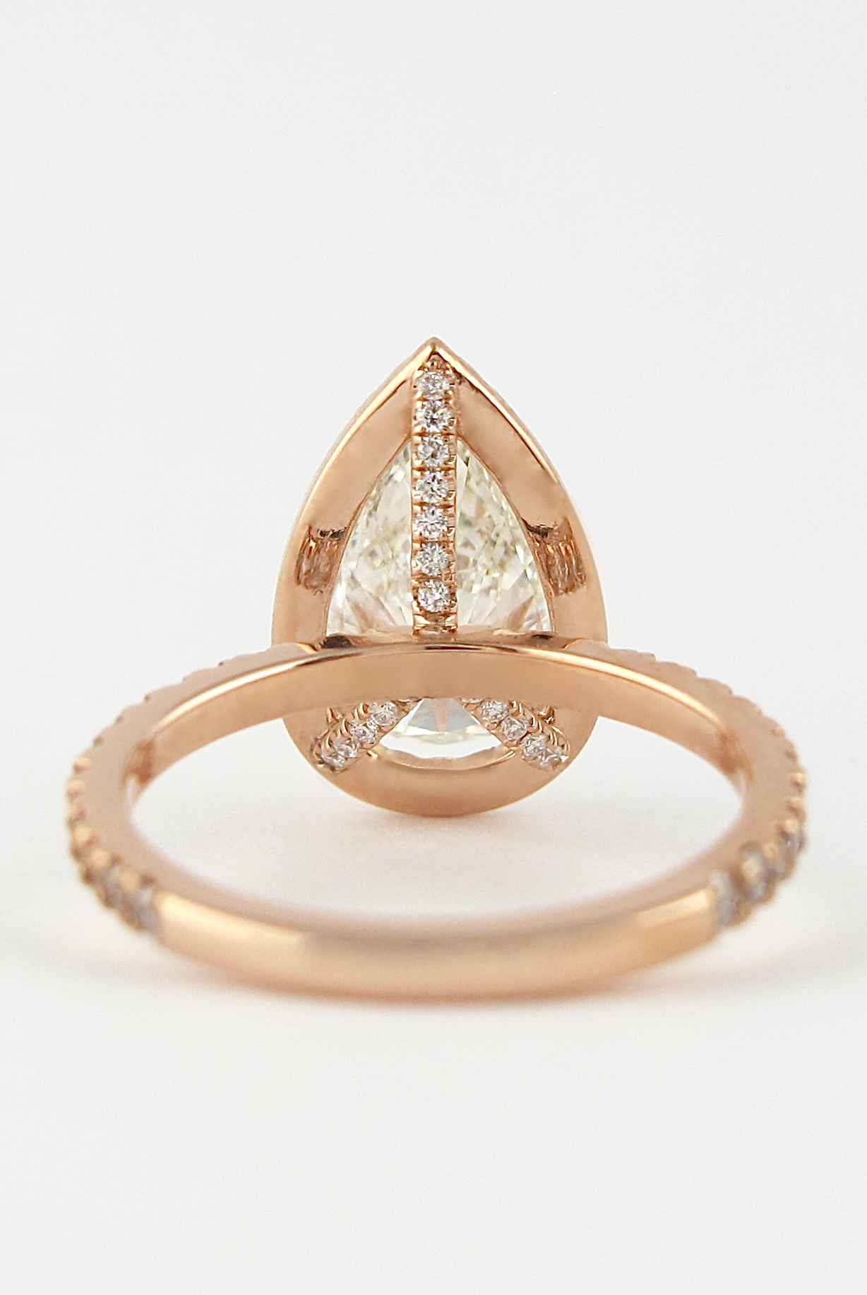 2.10CT Pear Pave Moissanite Diamond Halo Engagement Ring For Her