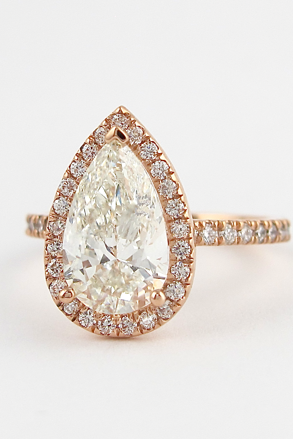 2.10CT Pear Pave Moissanite Diamond Halo Engagement Ring For Her