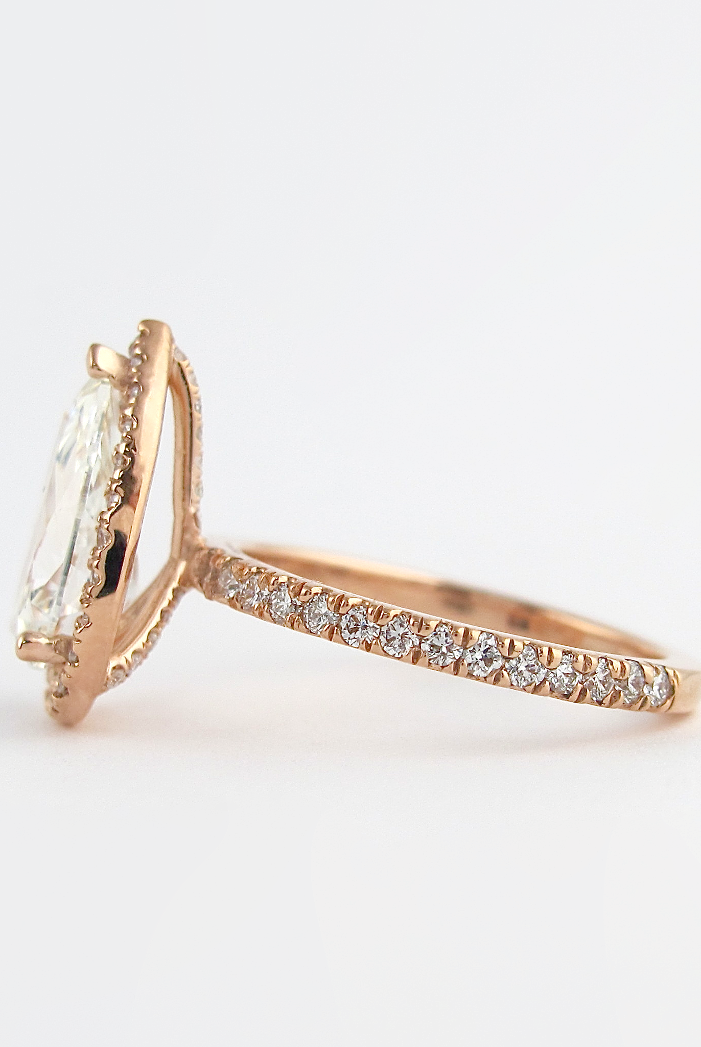 2.10CT Pear Pave Moissanite Diamond Halo Engagement Ring For Her