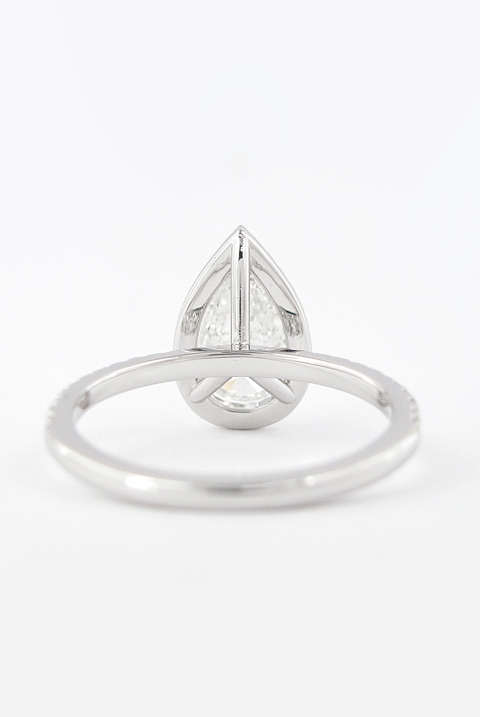 1.50CT Pear Halo Moissanite Diamond Pave Engagement Ring For Women In 14K Solid Gold