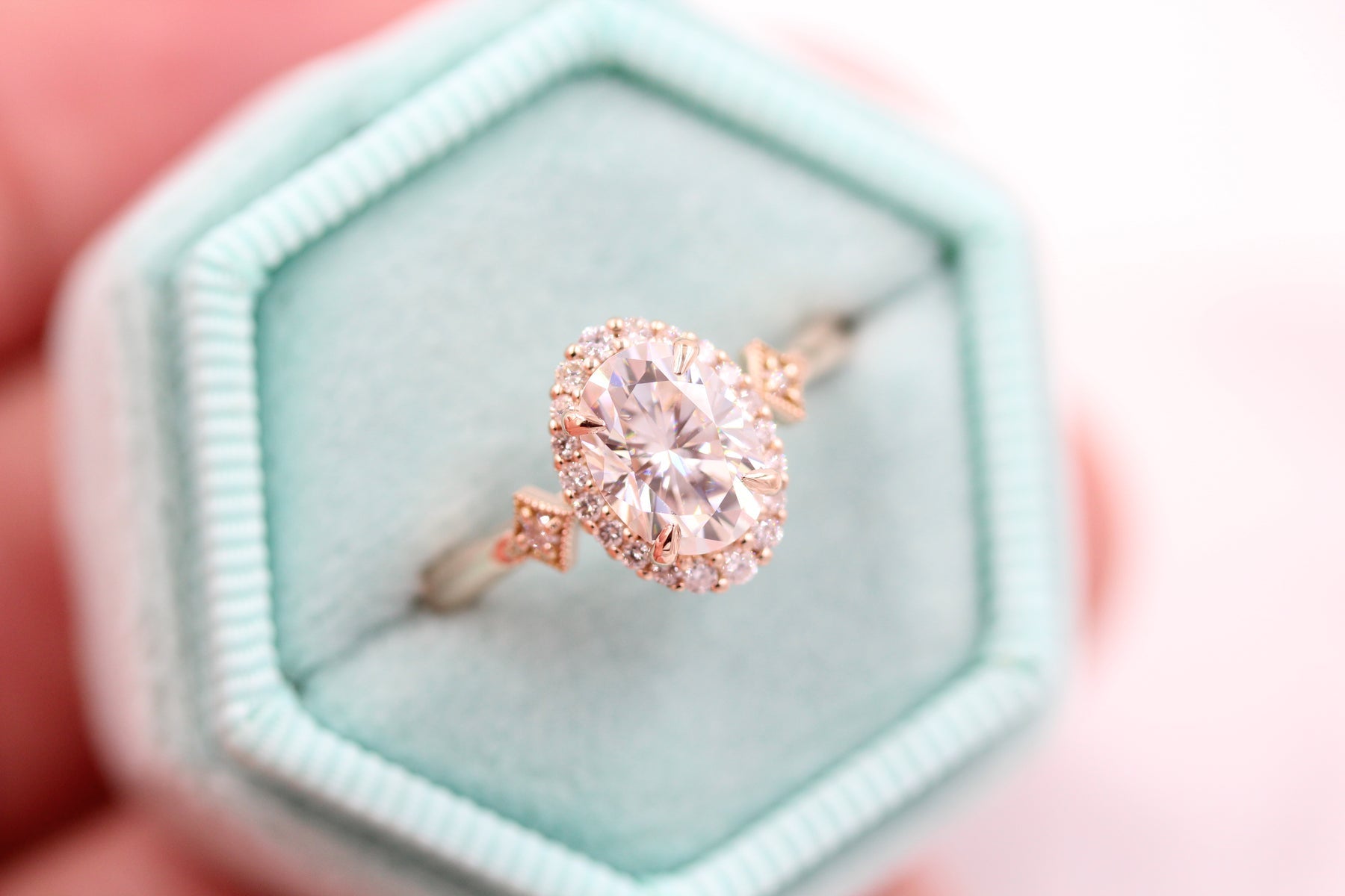 Vintage cushion cut moissanite engagement rings