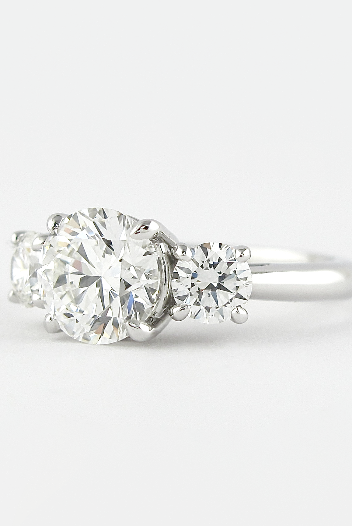 1.20CT Round Three Stone Moissanite Diamond Solitaire Engagement Ring