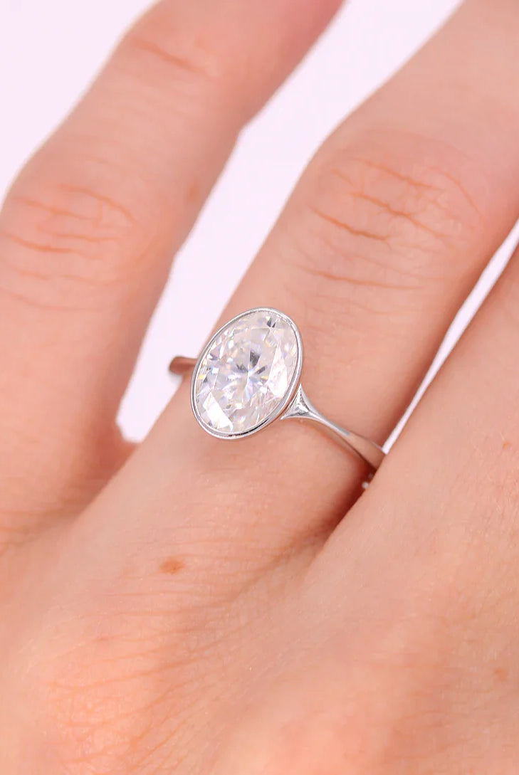 Moissanite wedding jewelry for beachy wedding