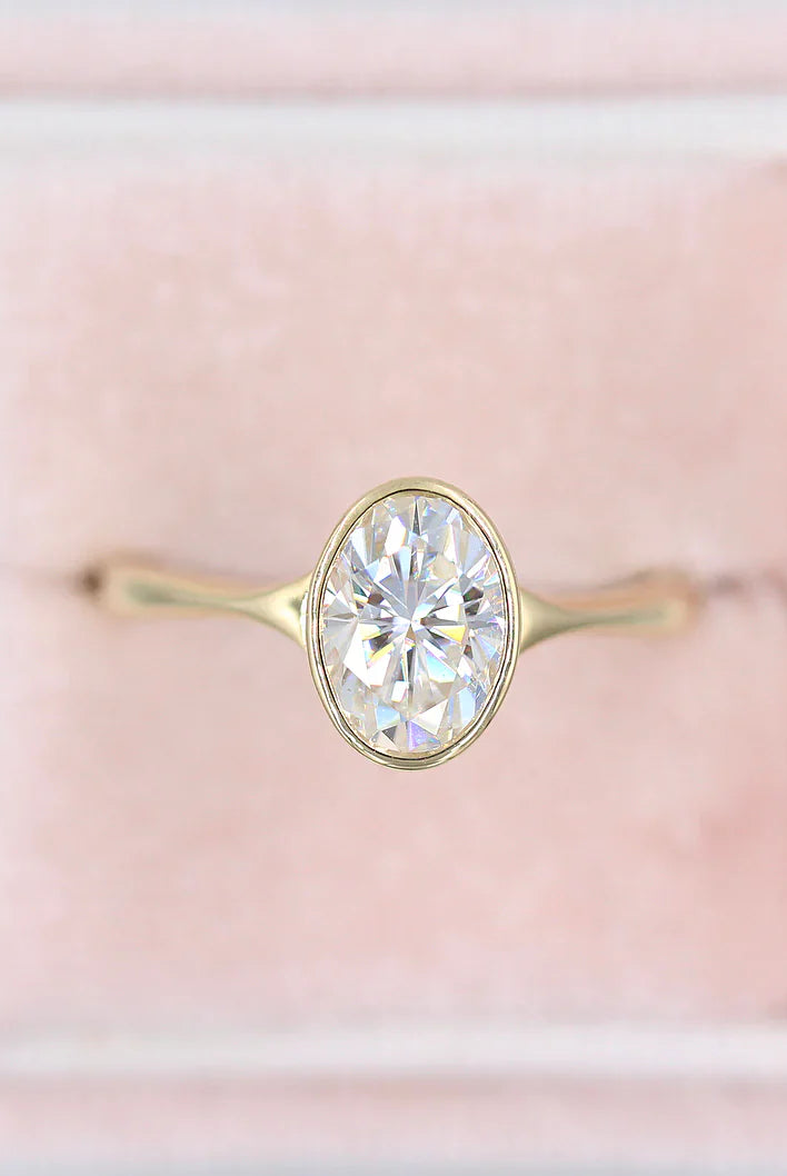 Moissanite wedding jewelry for bohemian wedding