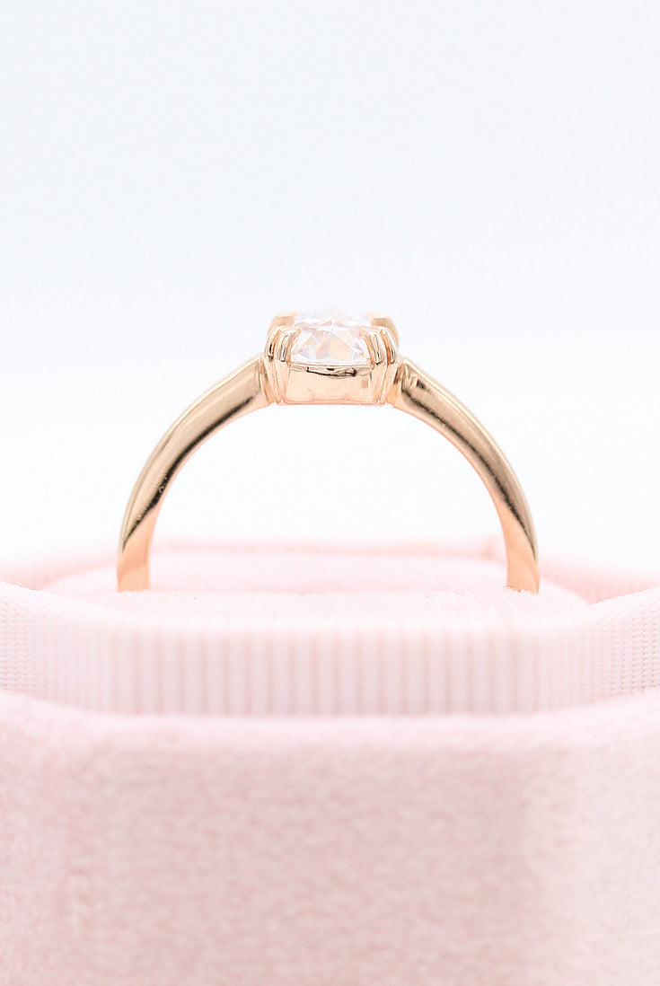 Moissanite engagement rings with milgrain detail