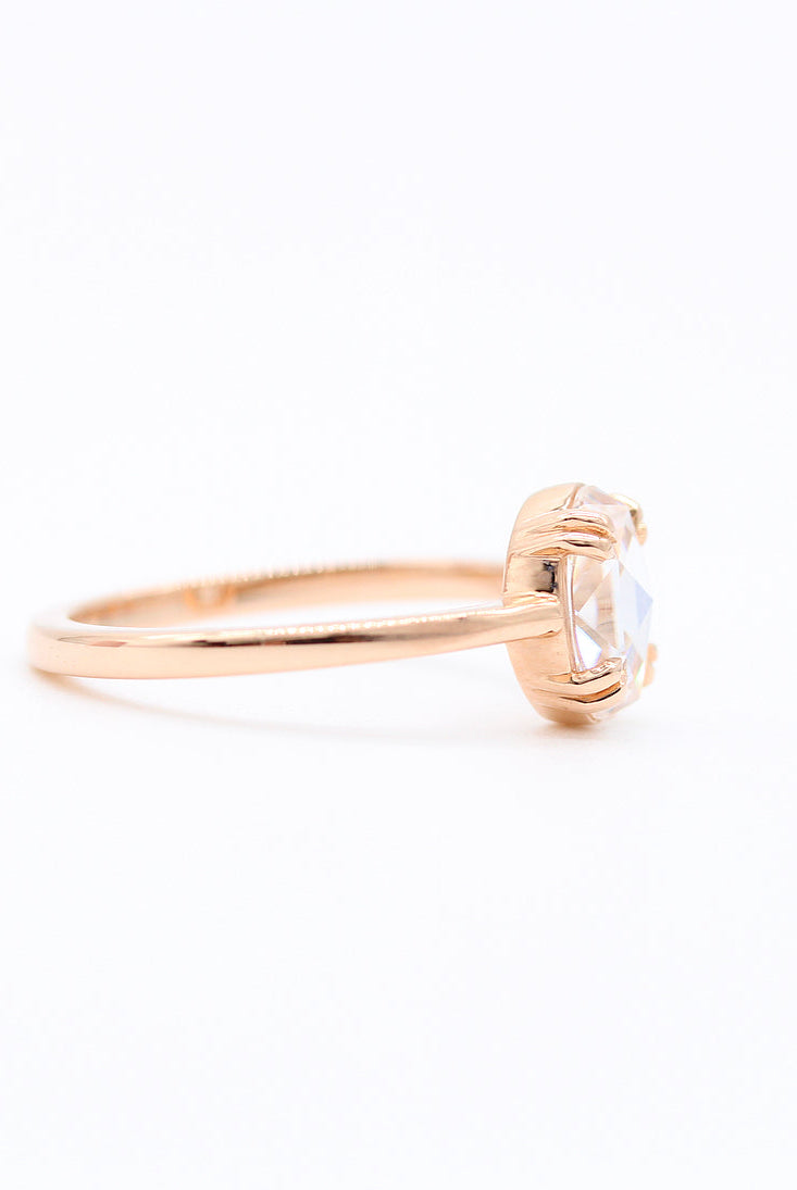 Vintage rose gold moissanite engagement rings