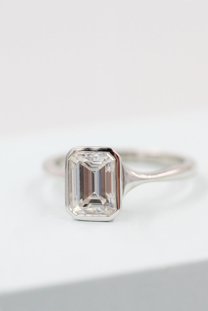 Vintage-inspired halo moissanite engagement rings