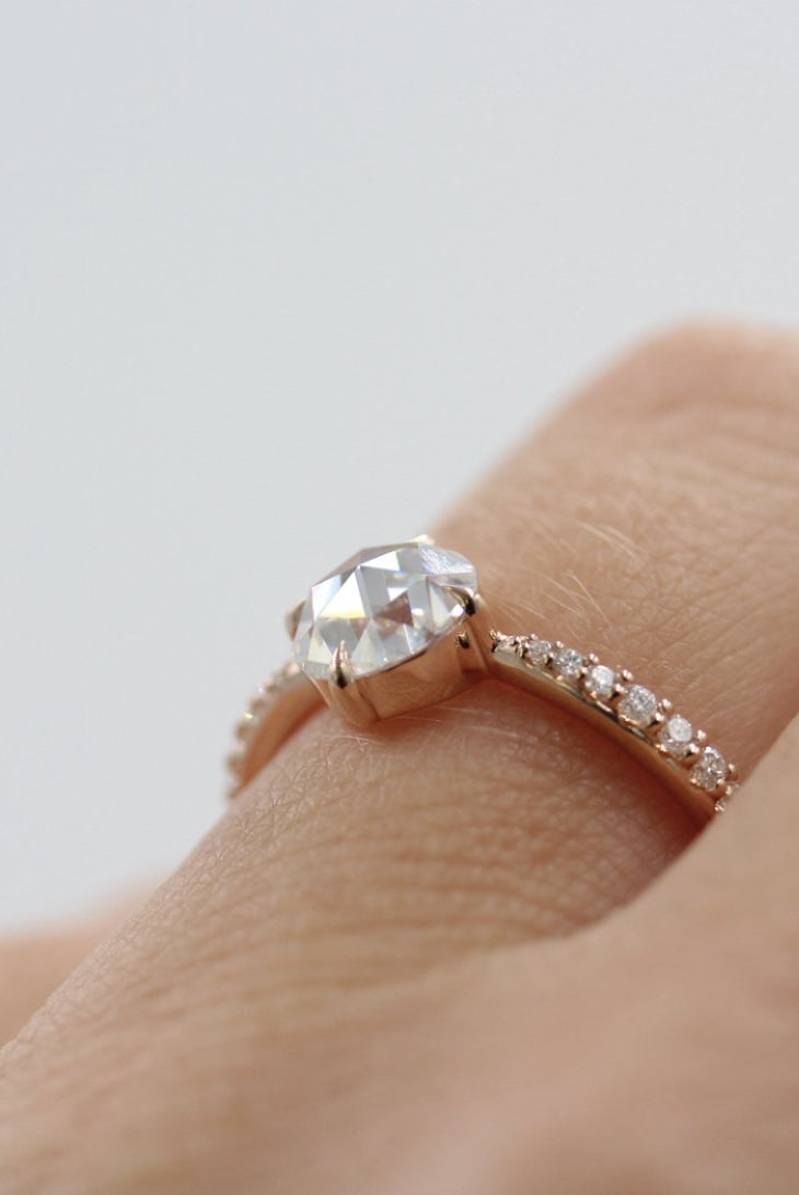 Princess cut moissanite engagement rings
