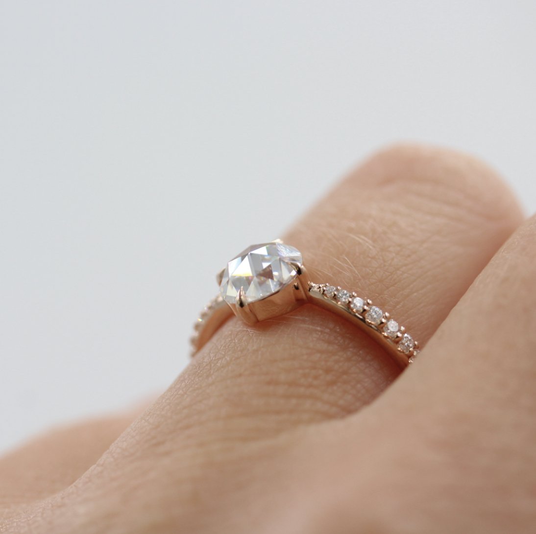 Princess cut moissanite engagement rings