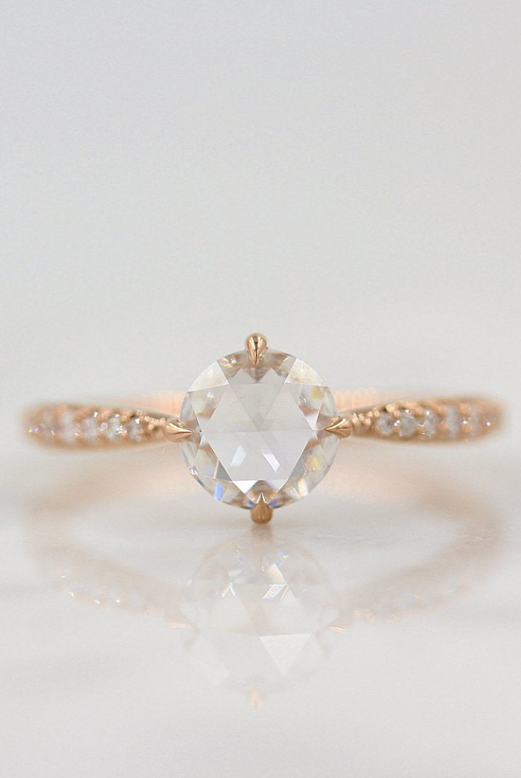 Cushion cut moissanite engagement rings