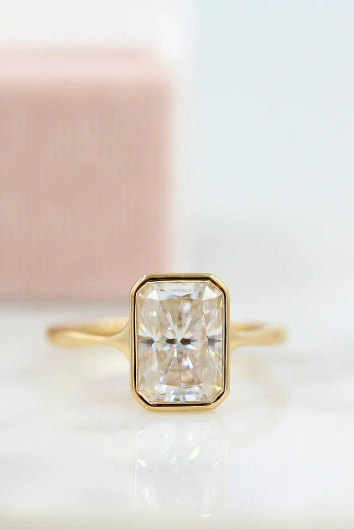 Moissanite wedding jewelry for bride and groom