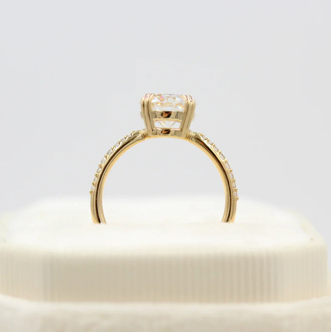 Moissanite wedding jewelry for mountain wedding