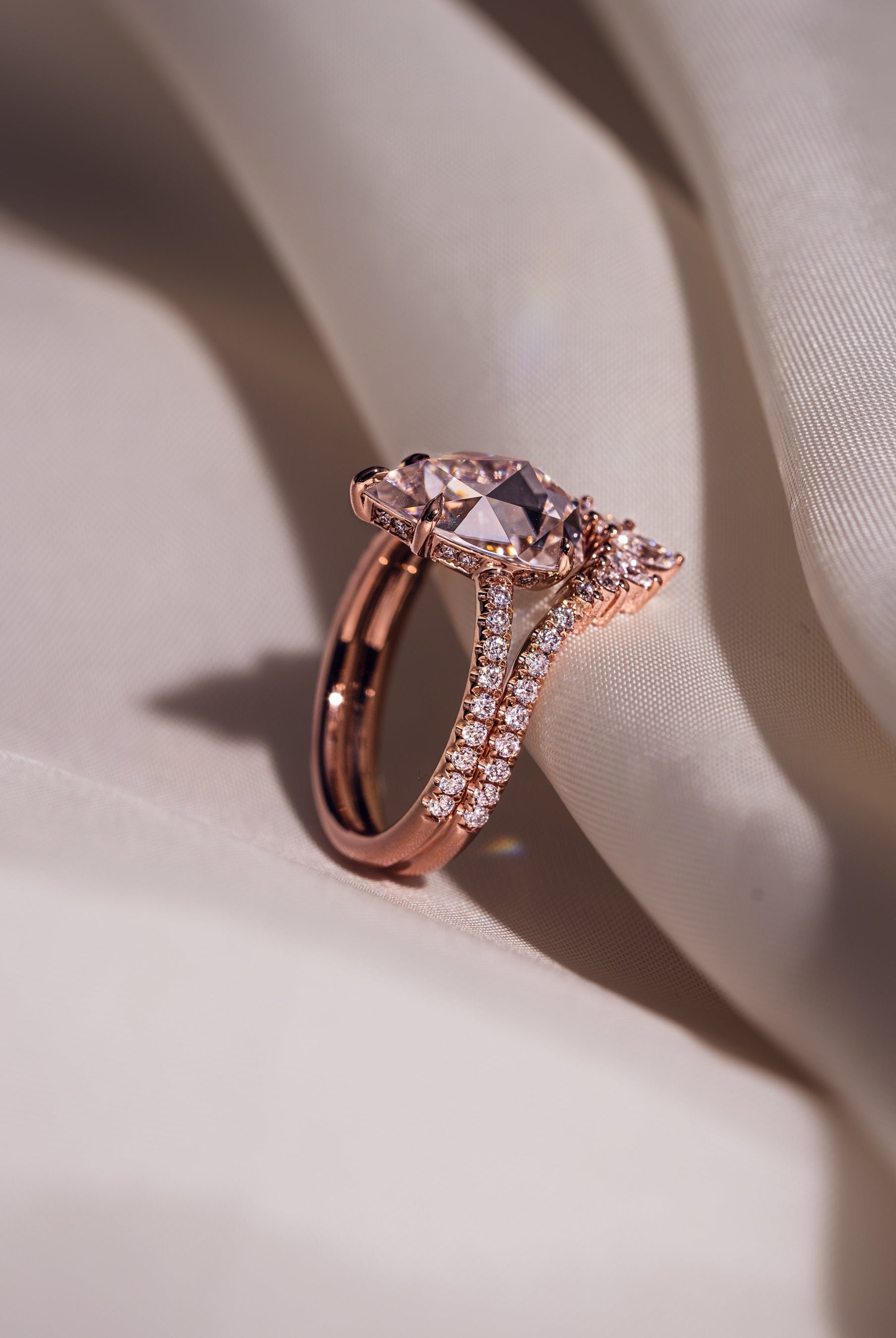 pear-cut-moissanite-solitaire-bridal-ring-set