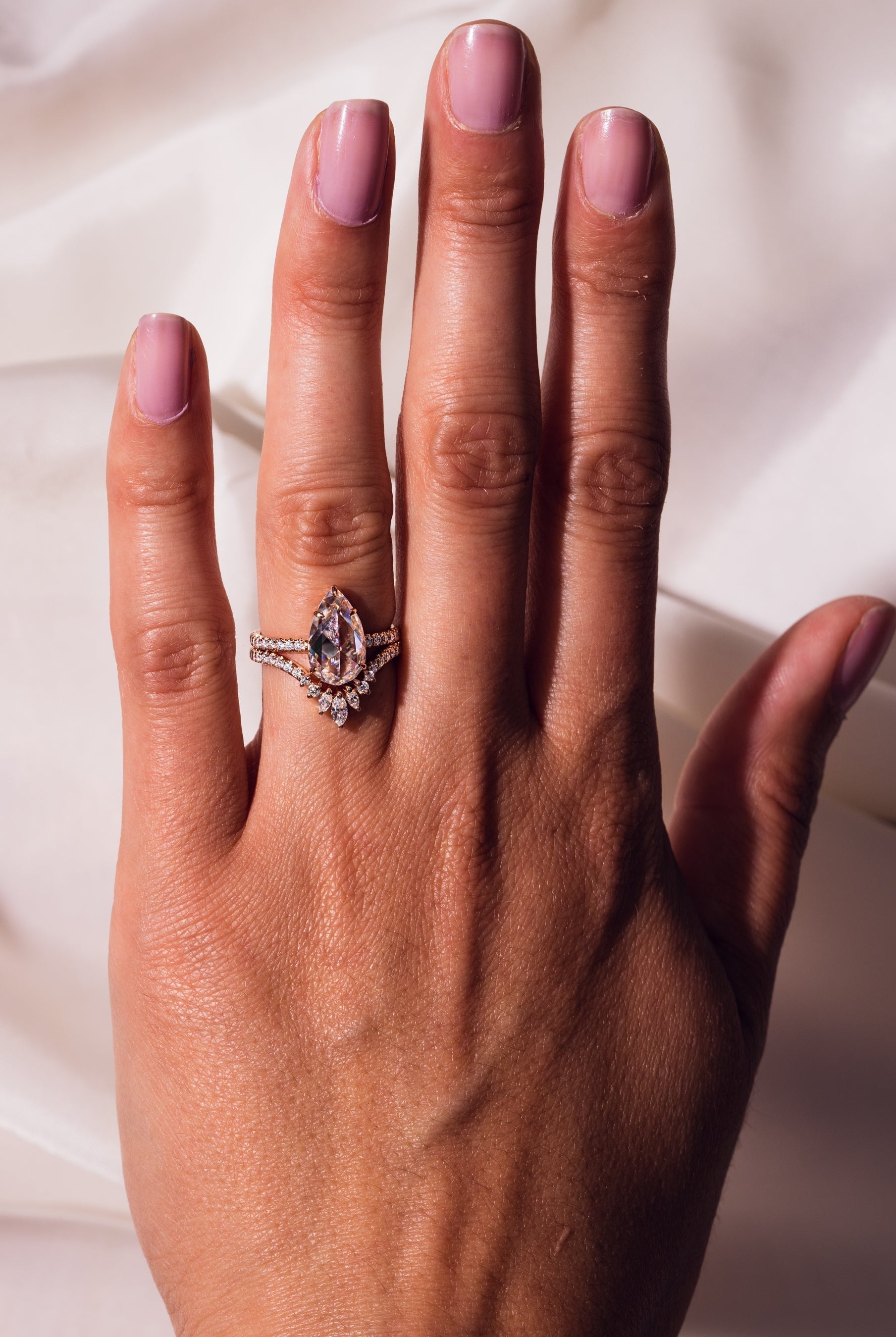 pear-cut-moissanite-solitaire-bridal-ring-set