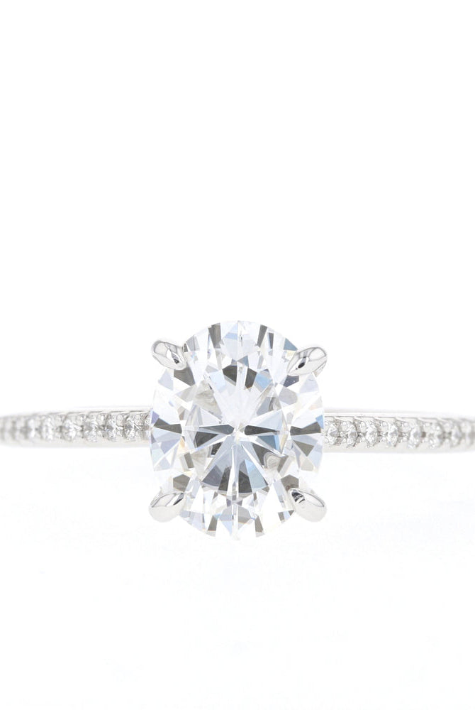 1.60Ct Oval Cut Moissanite Pave Diamond Engagement Ring