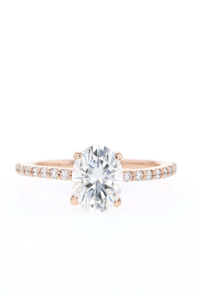 1.60Ct Oval Cut Moissanite Pave Diamond Engagement Ring