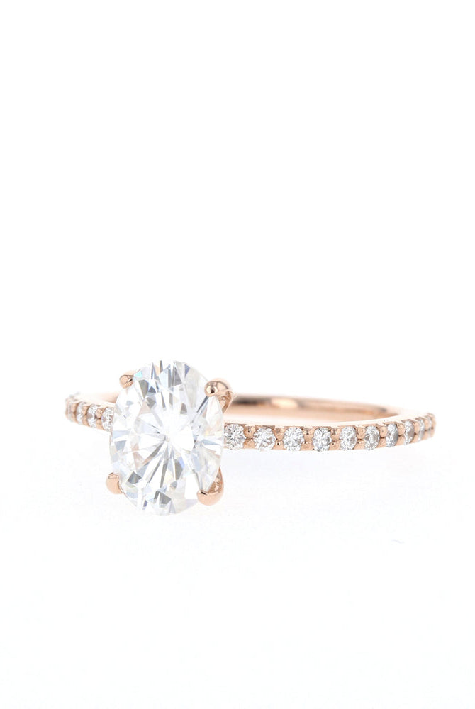 1.60Ct Oval Cut Moissanite Pave Diamond Engagement Ring1.60Ct Oval Cut Moissanite Pave Diamond Engagement Ring