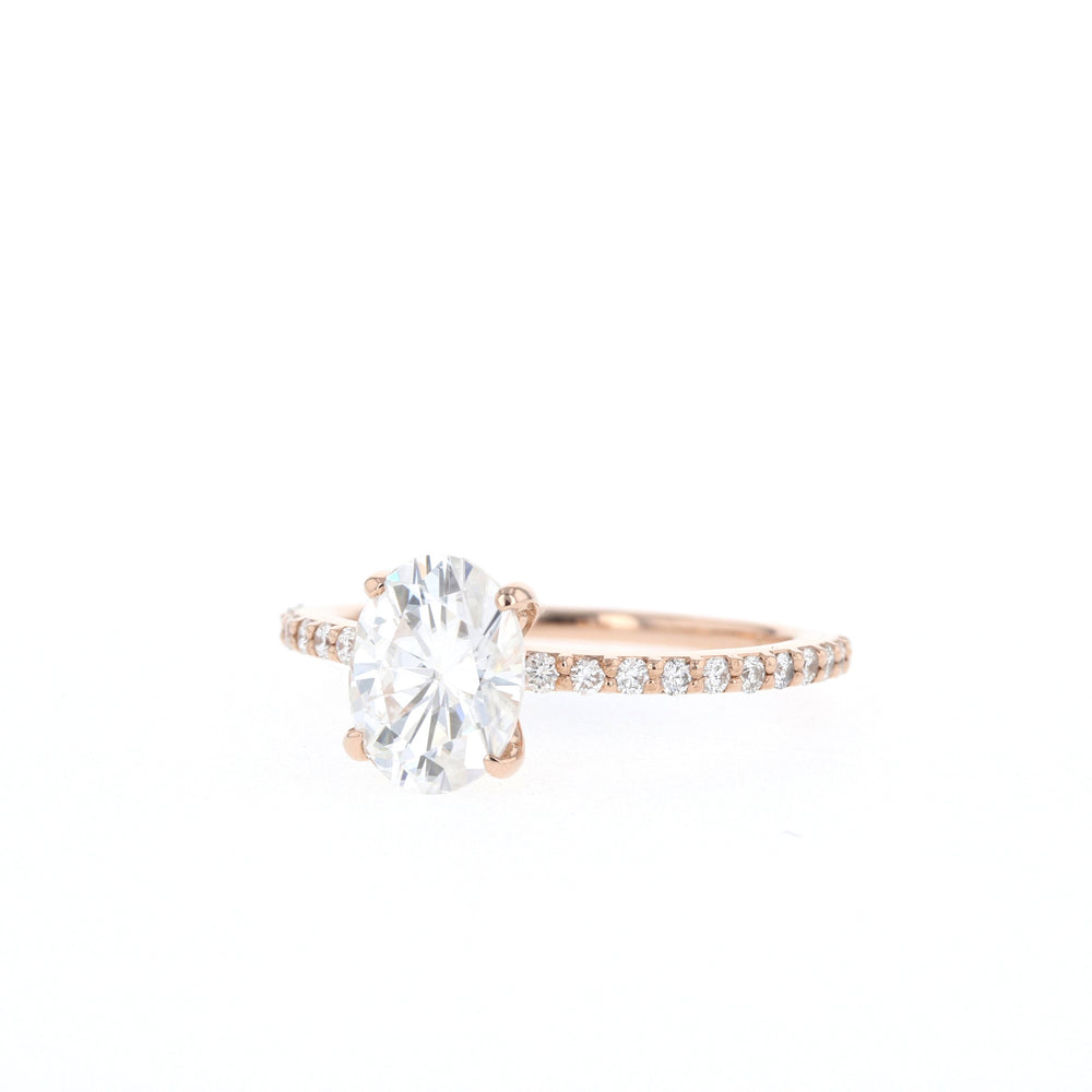 1.60Ct Oval Cut Moissanite Pave Diamond Engagement Ring1.60Ct Oval Cut Moissanite Pave Diamond Engagement Ring