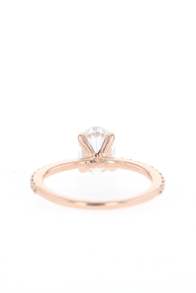 1.60Ct Oval Cut Moissanite Pave Diamond Engagement Ring