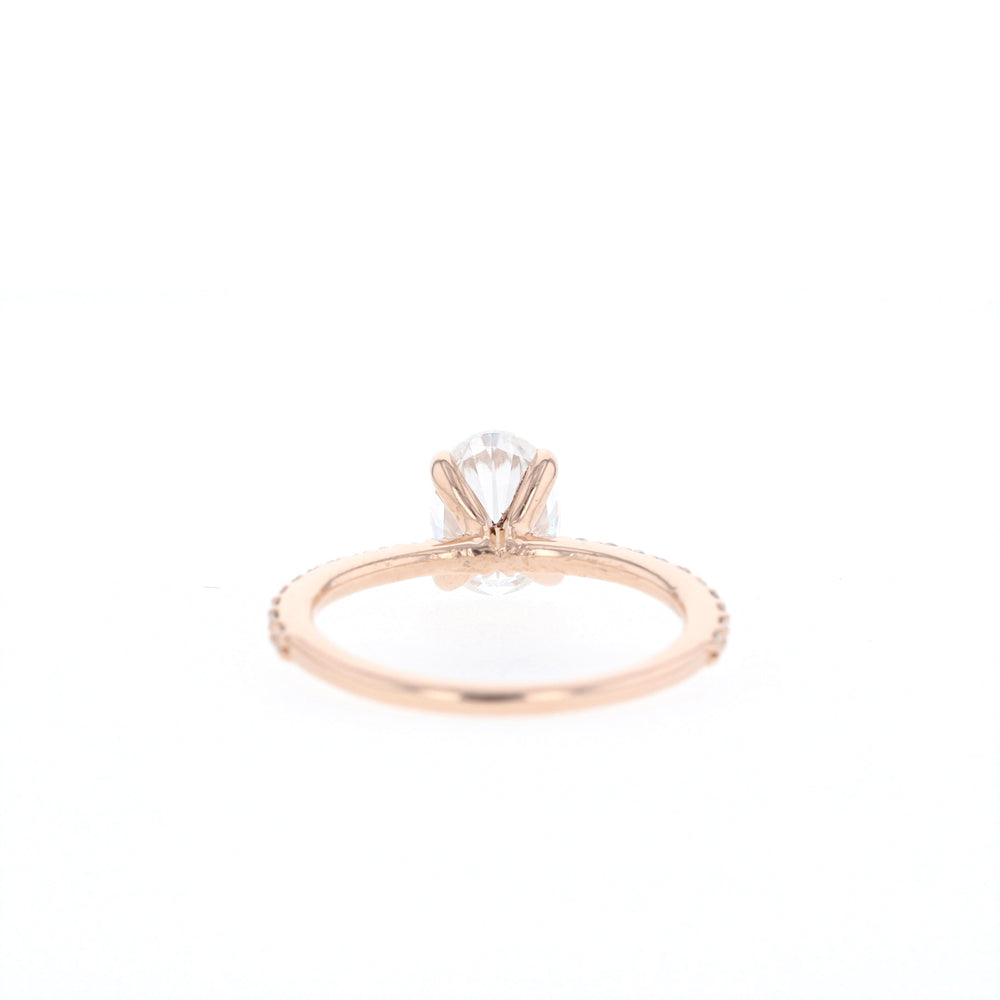 1.60Ct Oval Cut Moissanite Pave Diamond Engagement Ring